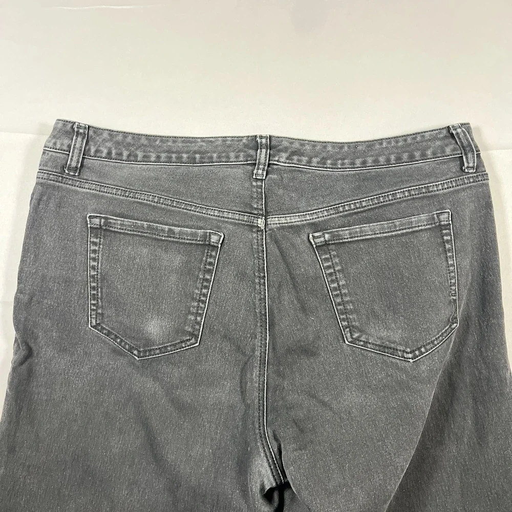 Jones New York Sutton Straight Jeans Womens 18W Black Denim Cotton High Rise